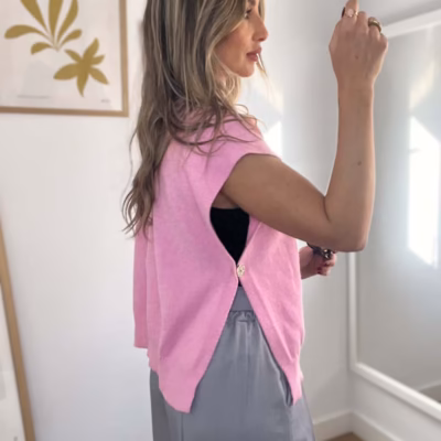 chaleco-punto-pastel-rosa-chicle-perfil