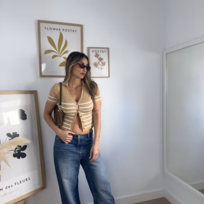 camiseta-canale-rayas-ocre-frente