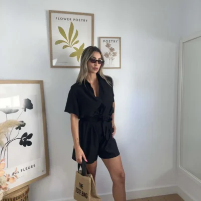 Camisa bermuda mara negro