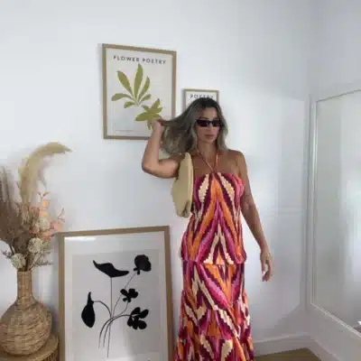 Vestido etnico nido naranja model