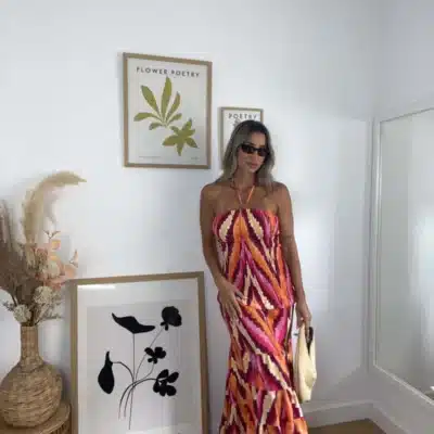 Vestido etnico nido naranja pp