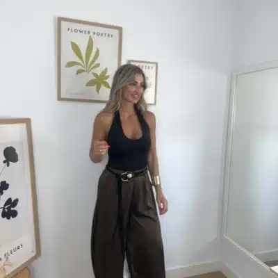 Pantalon bombacho puno marron