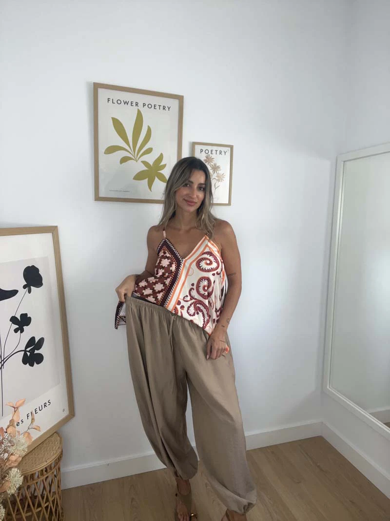 Pantalon vera camel cintura 1